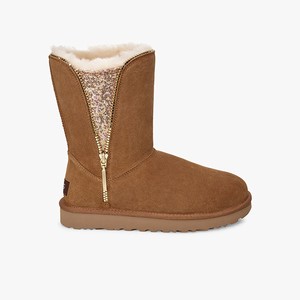 Ugg Classic Zip Klassiska Stövlar Dam Bruna (690278WPL)